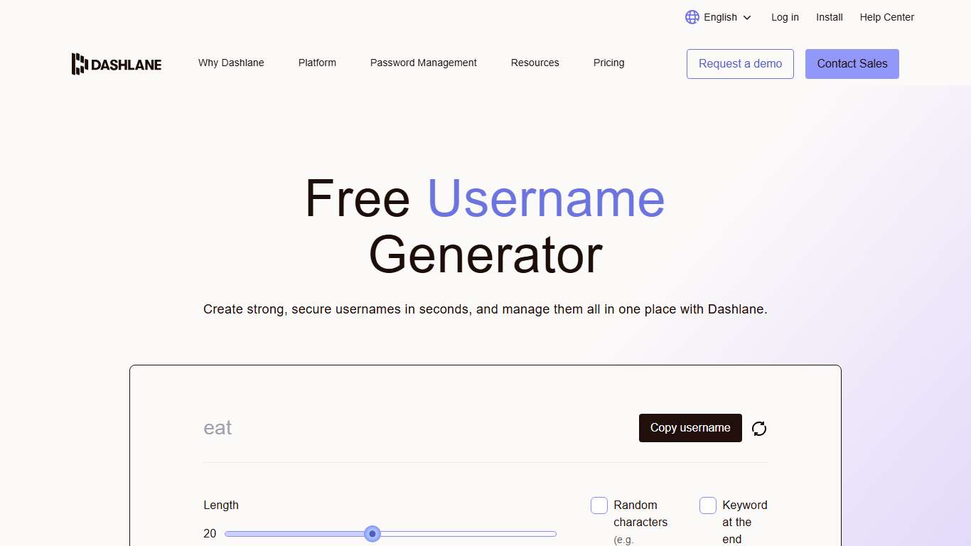 Username Generator Dashlane